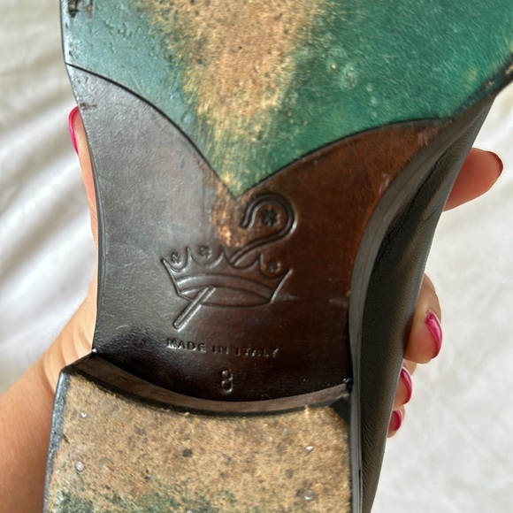 Pastori men’s black slip on leather loafers size 8 made in Italy - Picture 6 of 8